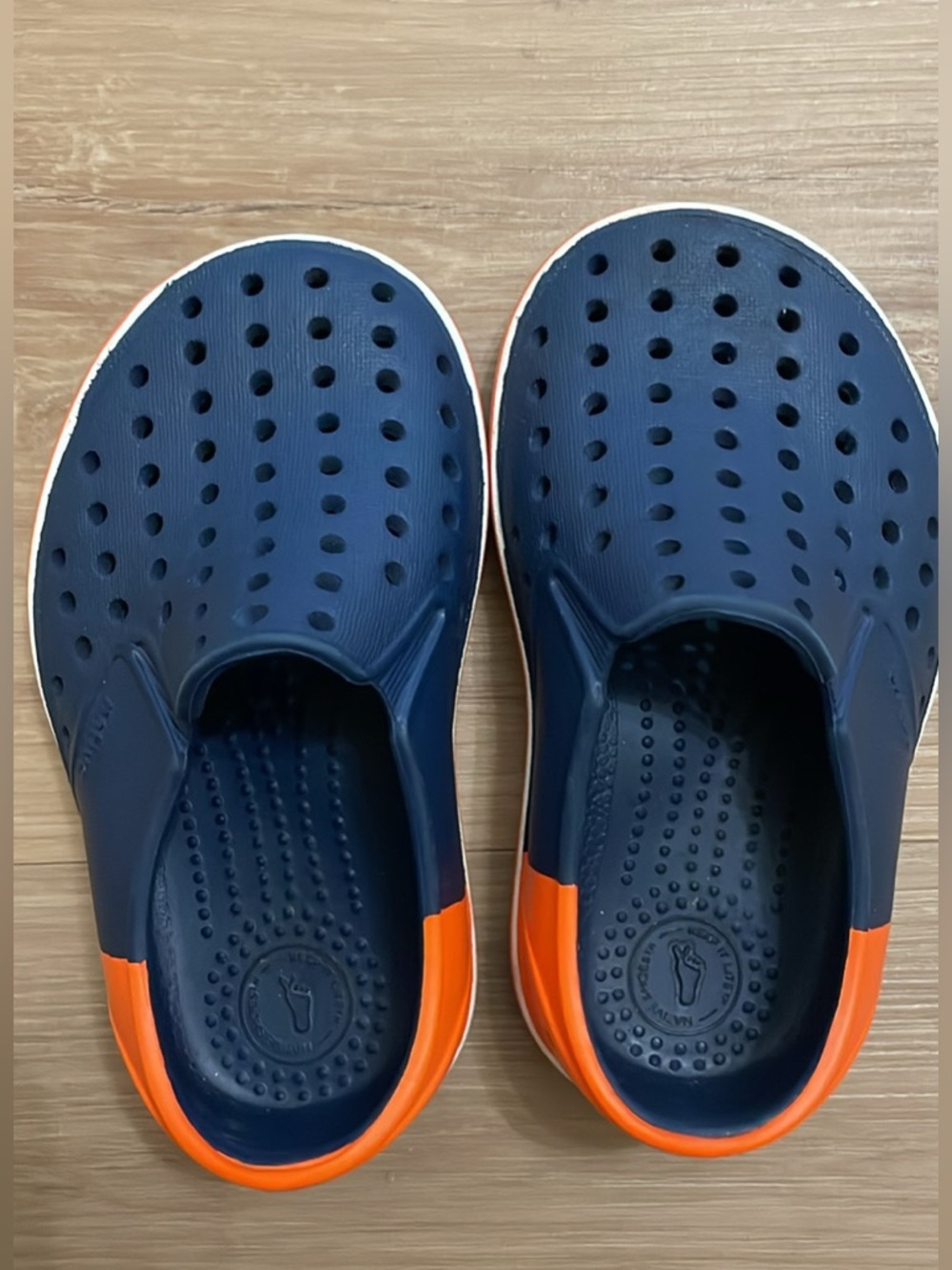 Toddler Navy and Orange Native Shoes